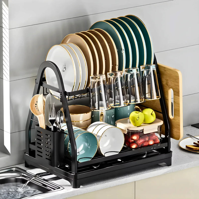 Escorredor e Organizador De Louças Inox Preto