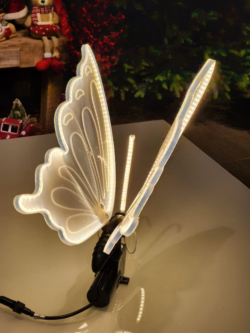 BORBOLETA 60CM COM LED WARM E MOVIMENTO COM SUPORTE BIVOLT